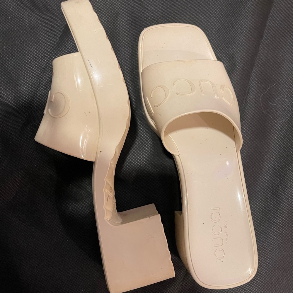 Gucci Women's Cream Platform Mules